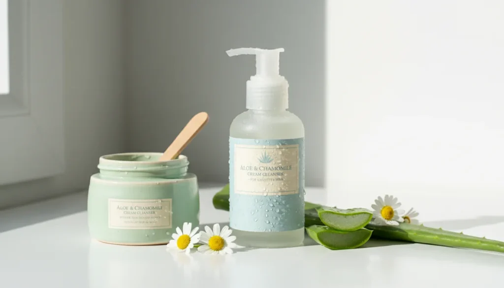 Detergente delicato per pelle sensibile con ingredienti naturali lenitivi