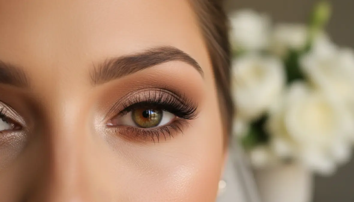 Makeup sposa occhi con smokey eye delicato e ciglia perfette per cerimonia matrimonio