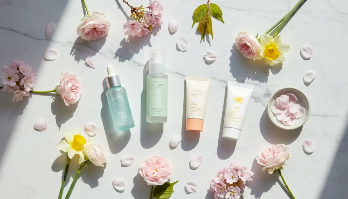 Prodotti skincare per la routine viso al cambio di stagione primavera
